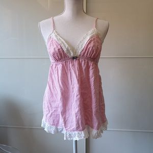 Victoria's Secret Pink White Striped Cotton Cami Large